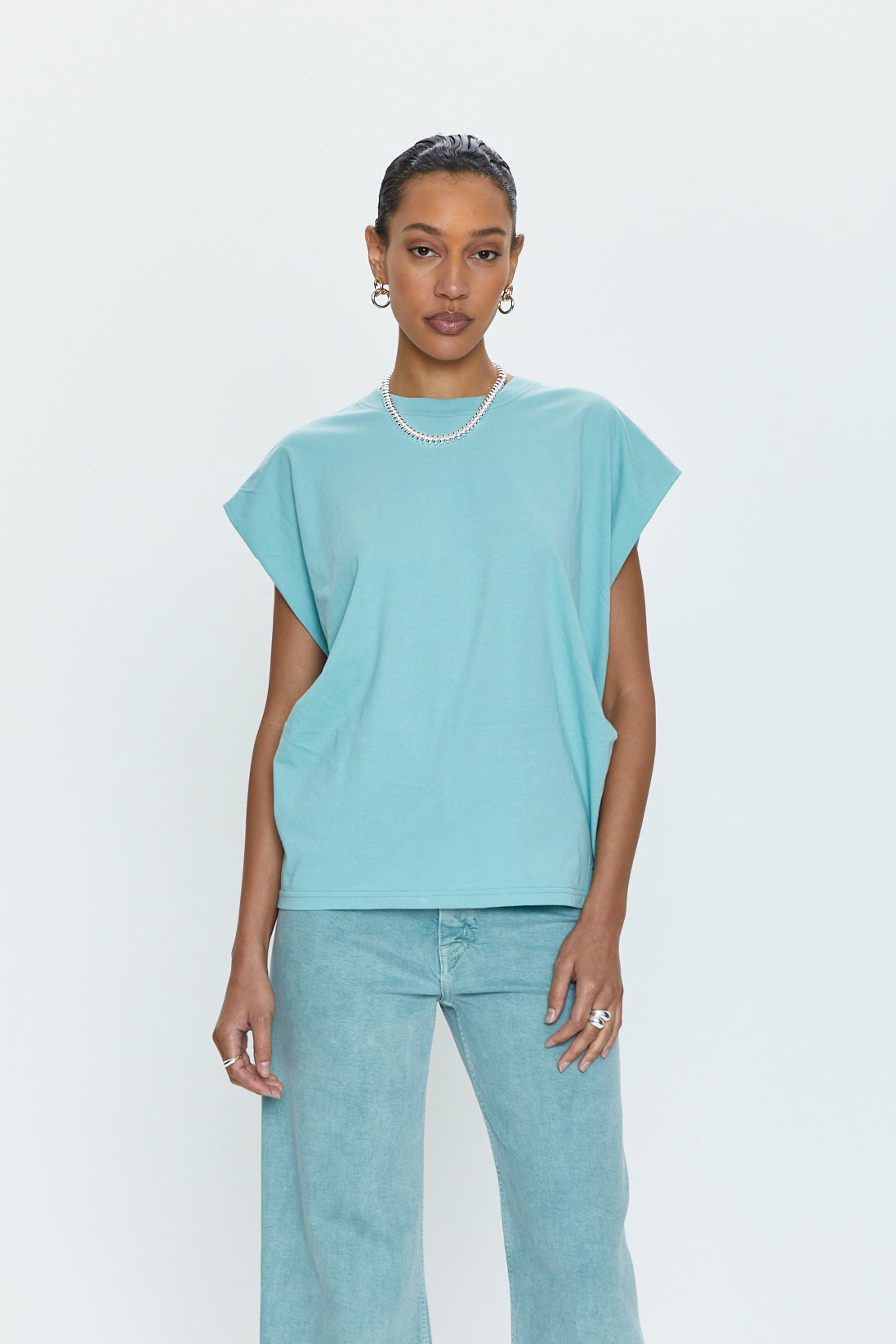 Trina Muscle Tee - Aqua
            
              Sale